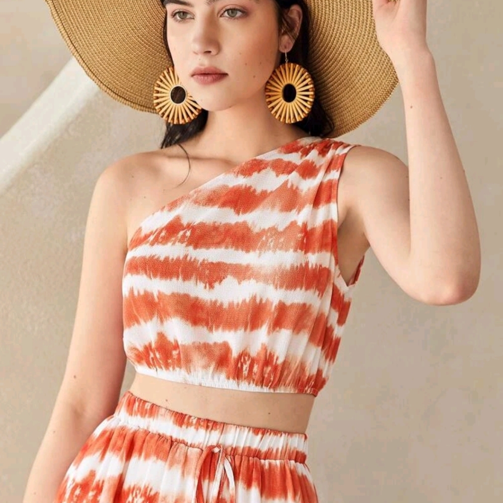 🍉5 for $25* Tie Dye One Shoulder Crop Top